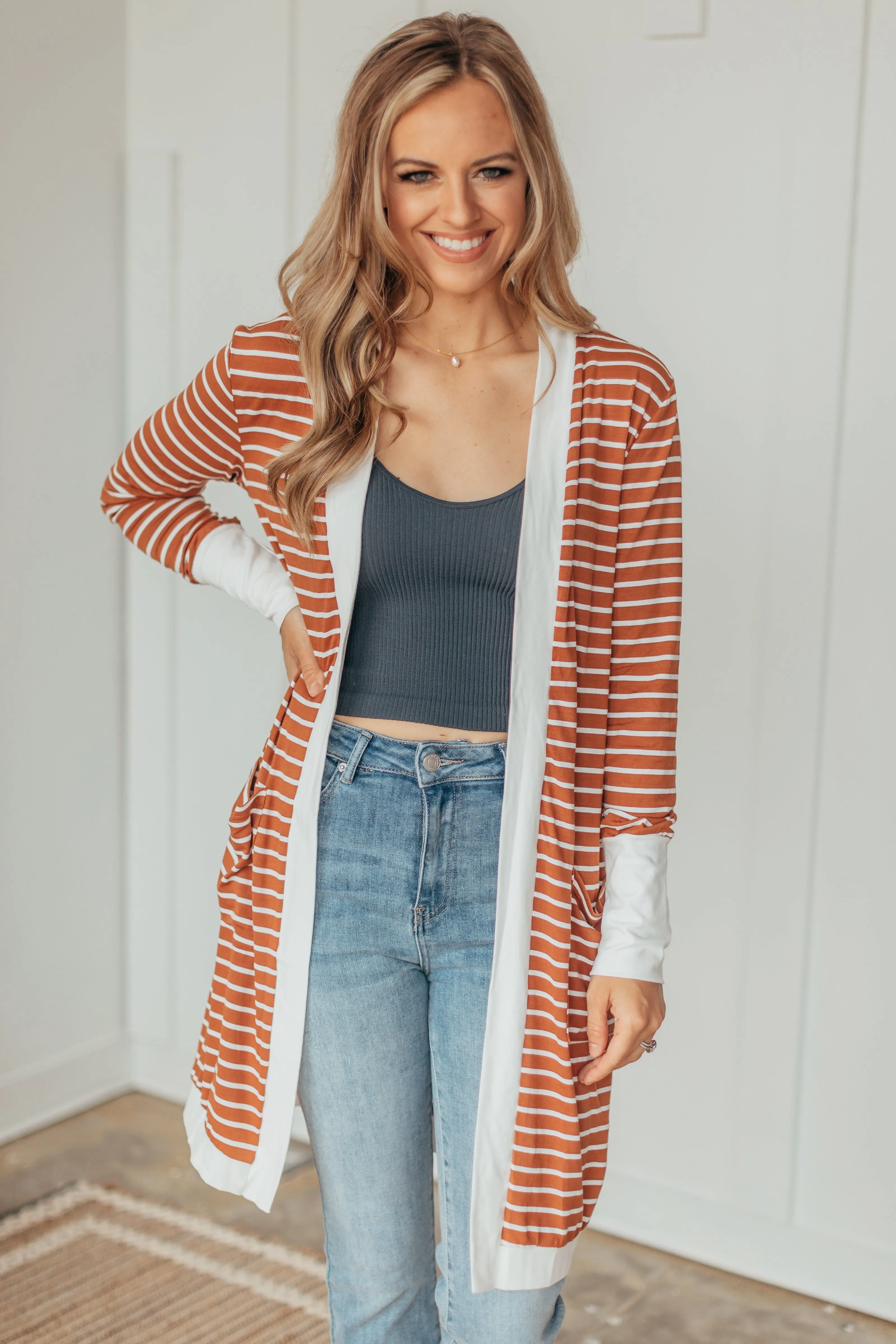 Kara Striped Pocket Cardigan - 2 Colors