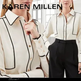 Karen Millen  |Casual Style Long Sleeves Plain Party Style Elegant Style