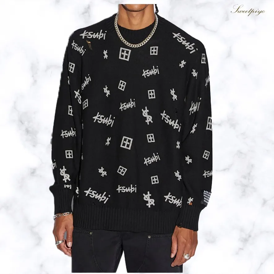 KSUBI  |KSUBI Trash Box Knit Crew Black MSP24KW007