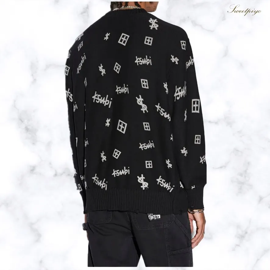 KSUBI  |KSUBI Trash Box Knit Crew Black MSP24KW007