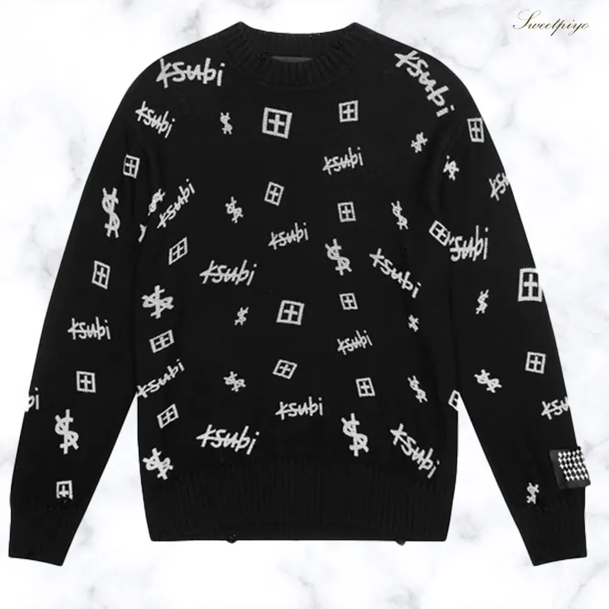 KSUBI  |KSUBI Trash Box Knit Crew Black MSP24KW007