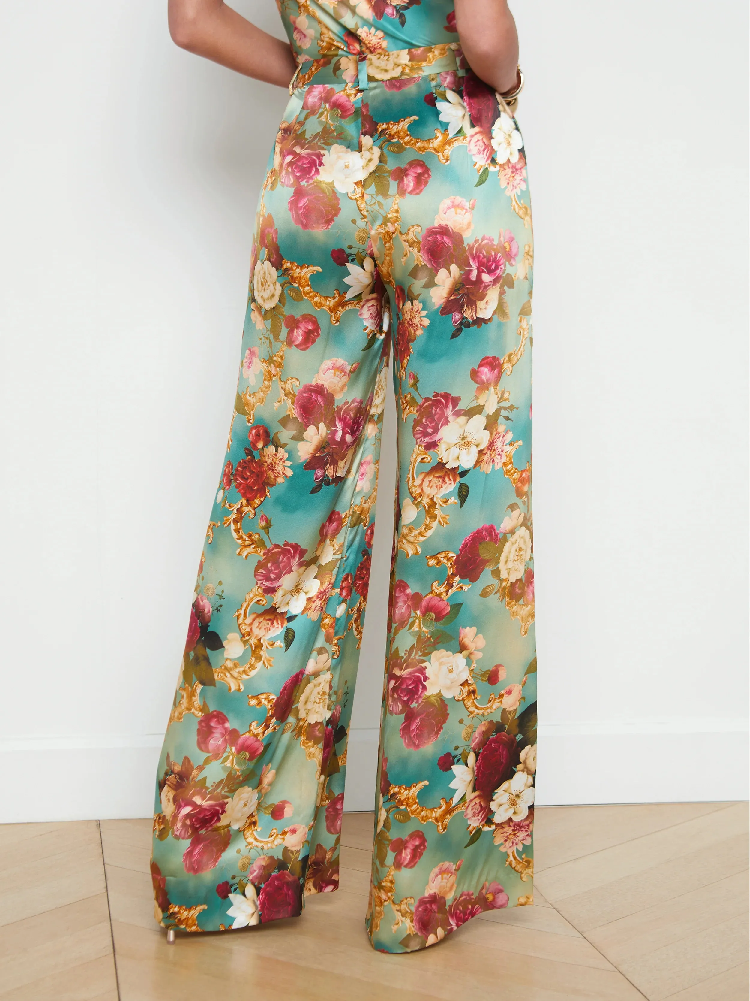 L’agence - Gavin Silk Wide Leg Pant - Multi Rococo