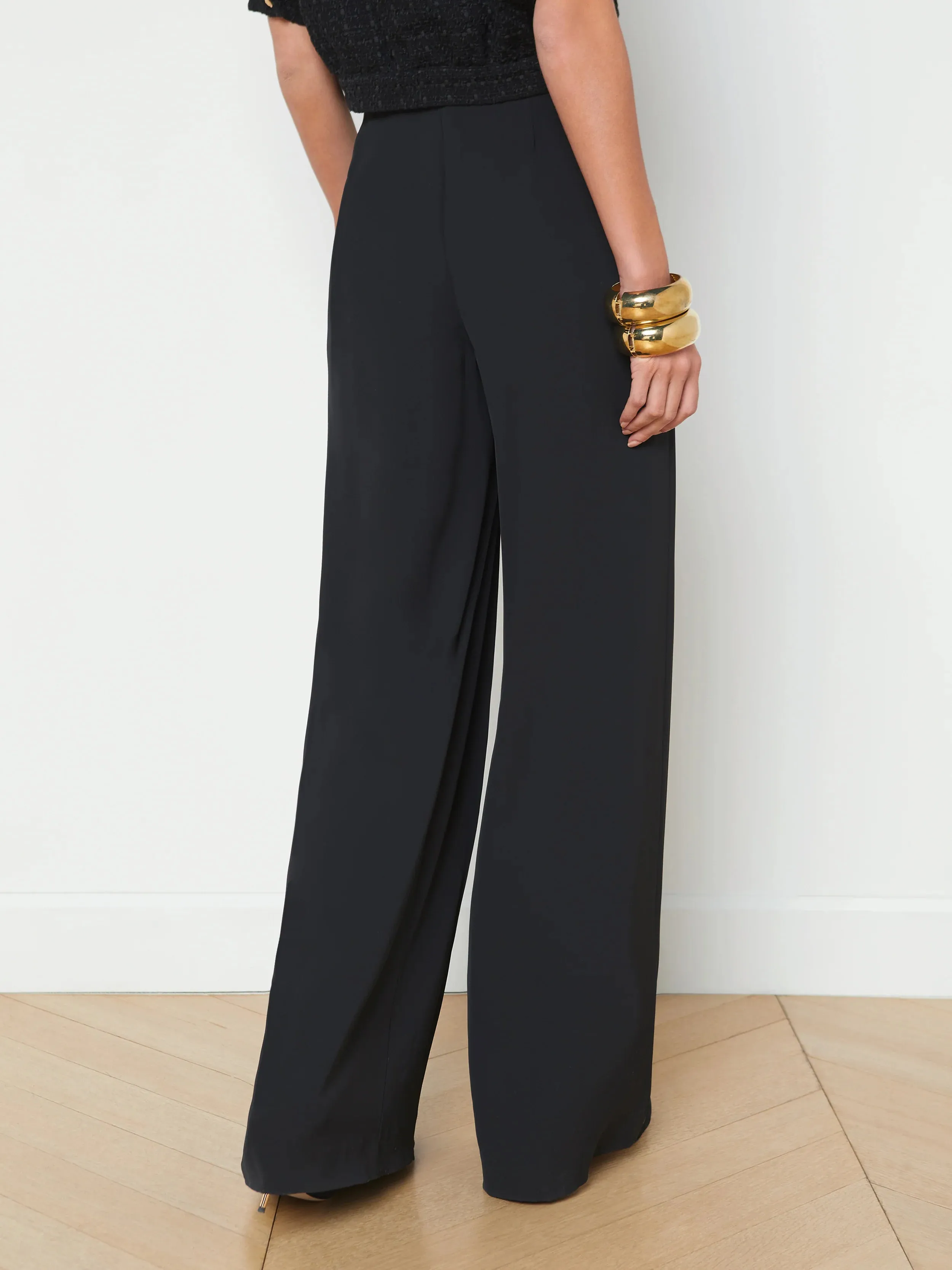 L’agence - Nova Pleated Wide Leg Pant - Black