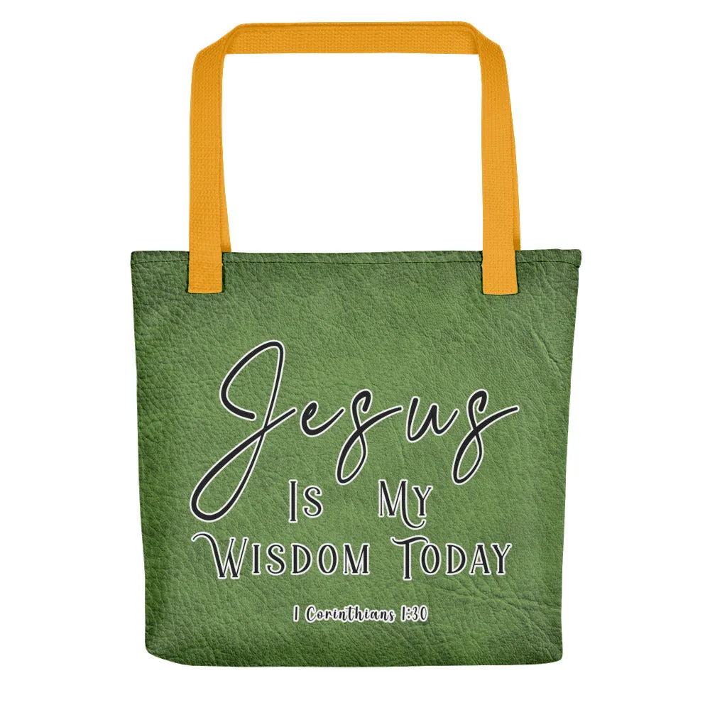 Limited Edition Premium Tote Bag - I Am More Than A Conquerer In Christ (Design: Textured Green)