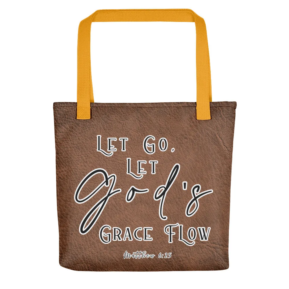 Limited Edition Premium Tote Bag - Let Go, Let God's Grace Flow (Design: Textured Brown)