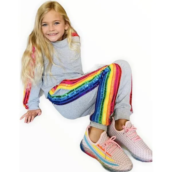 Lola + The Boys Peachy Rainbow Trainer Sneaker, Multi