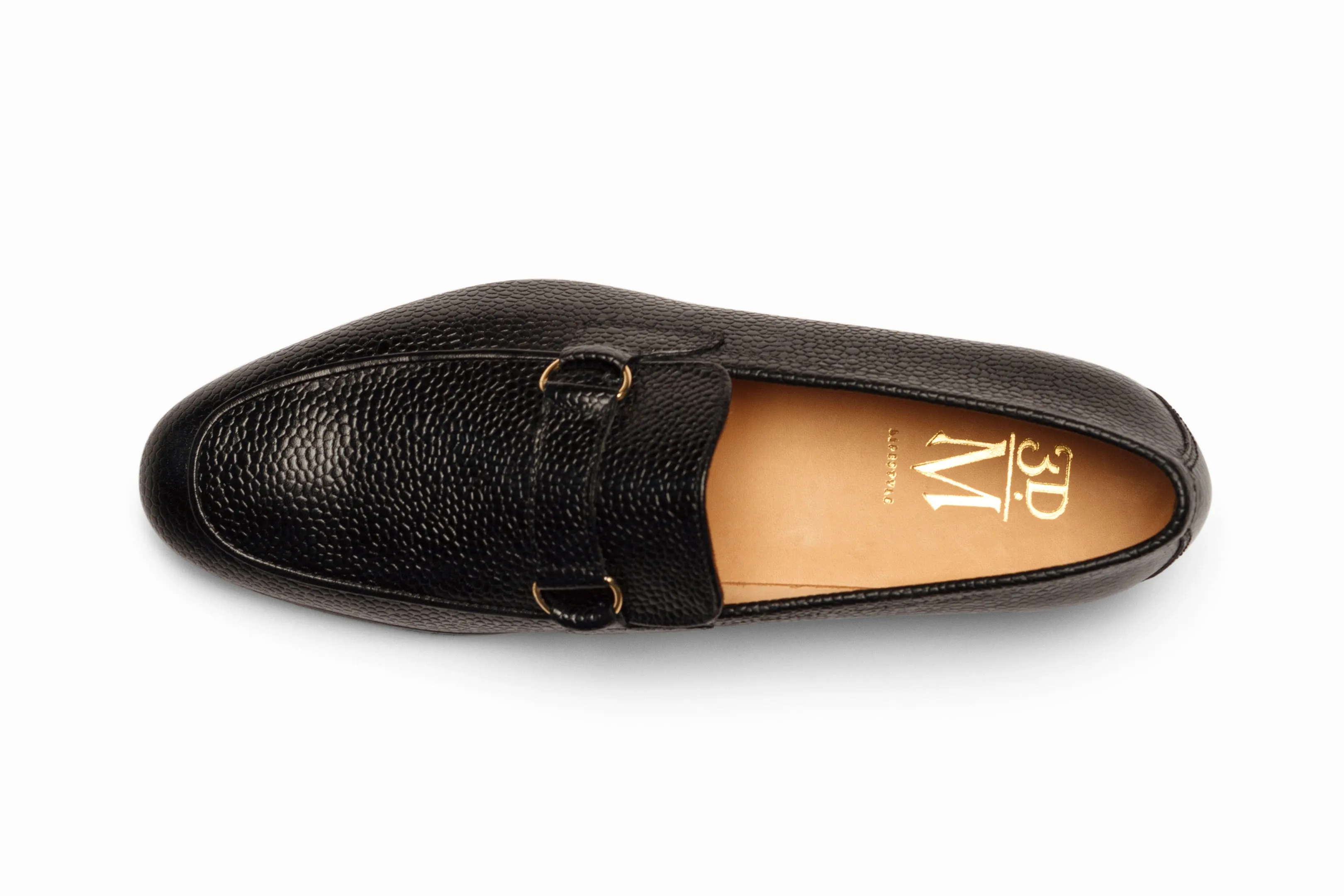 Lorenzo Leather Loafers - Black Grain