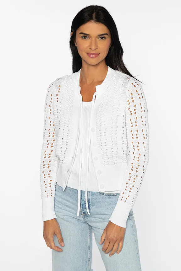 LSSG4-162w Kinross Openwork Tie Cardigan