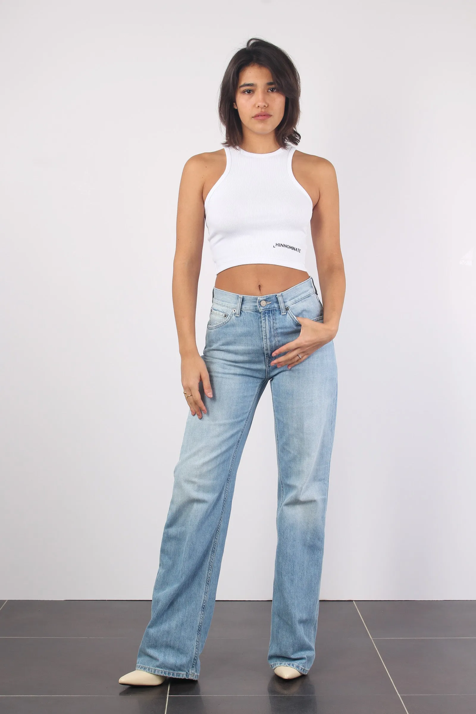 Mabel Jeans Largo Denim Chiaro