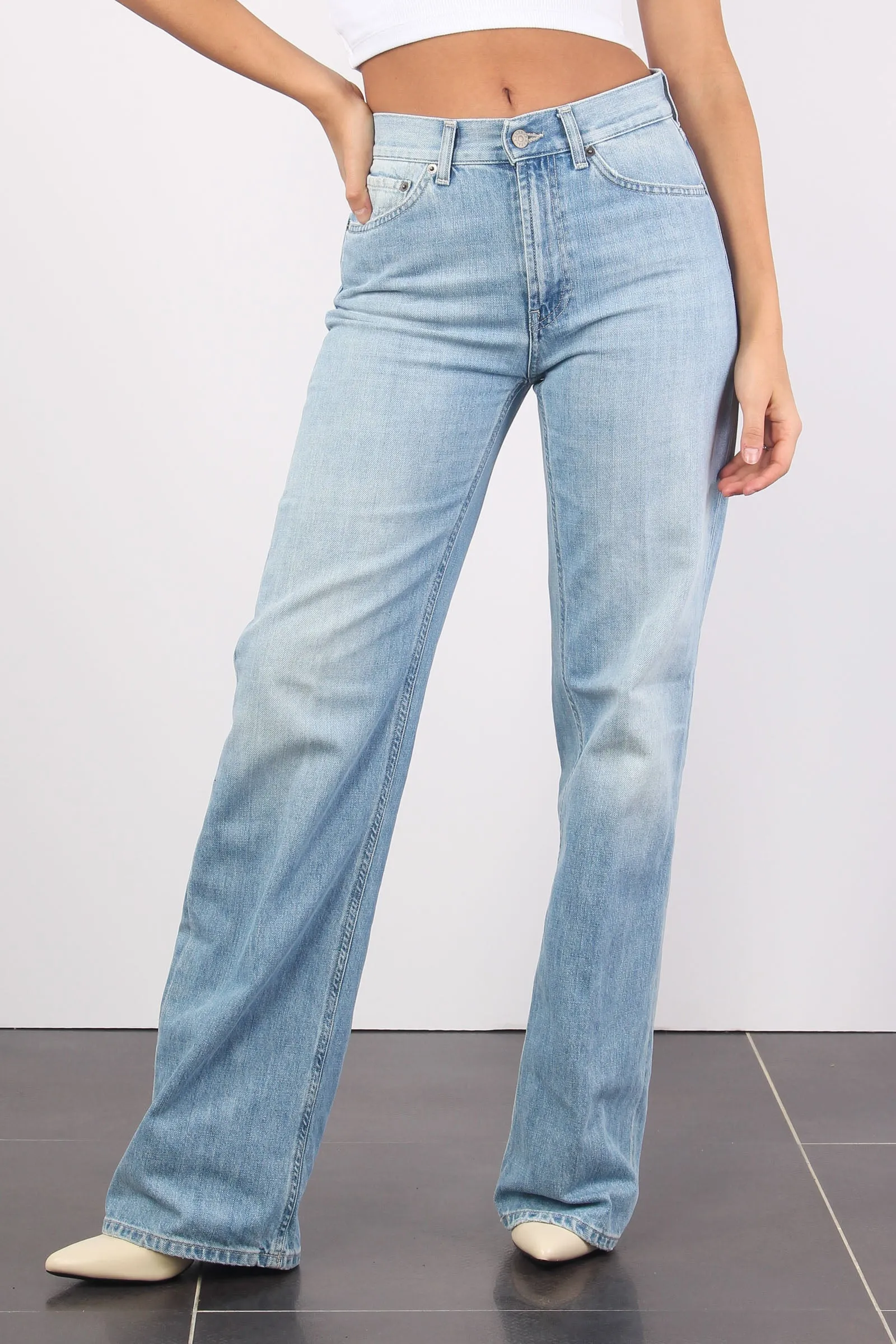 Mabel Jeans Largo Denim Chiaro