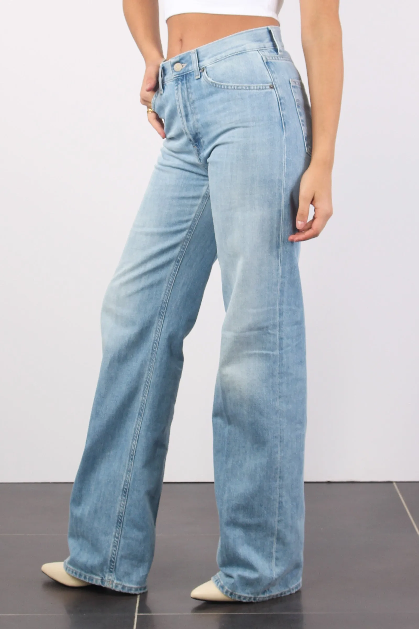 Mabel Jeans Largo Denim Chiaro