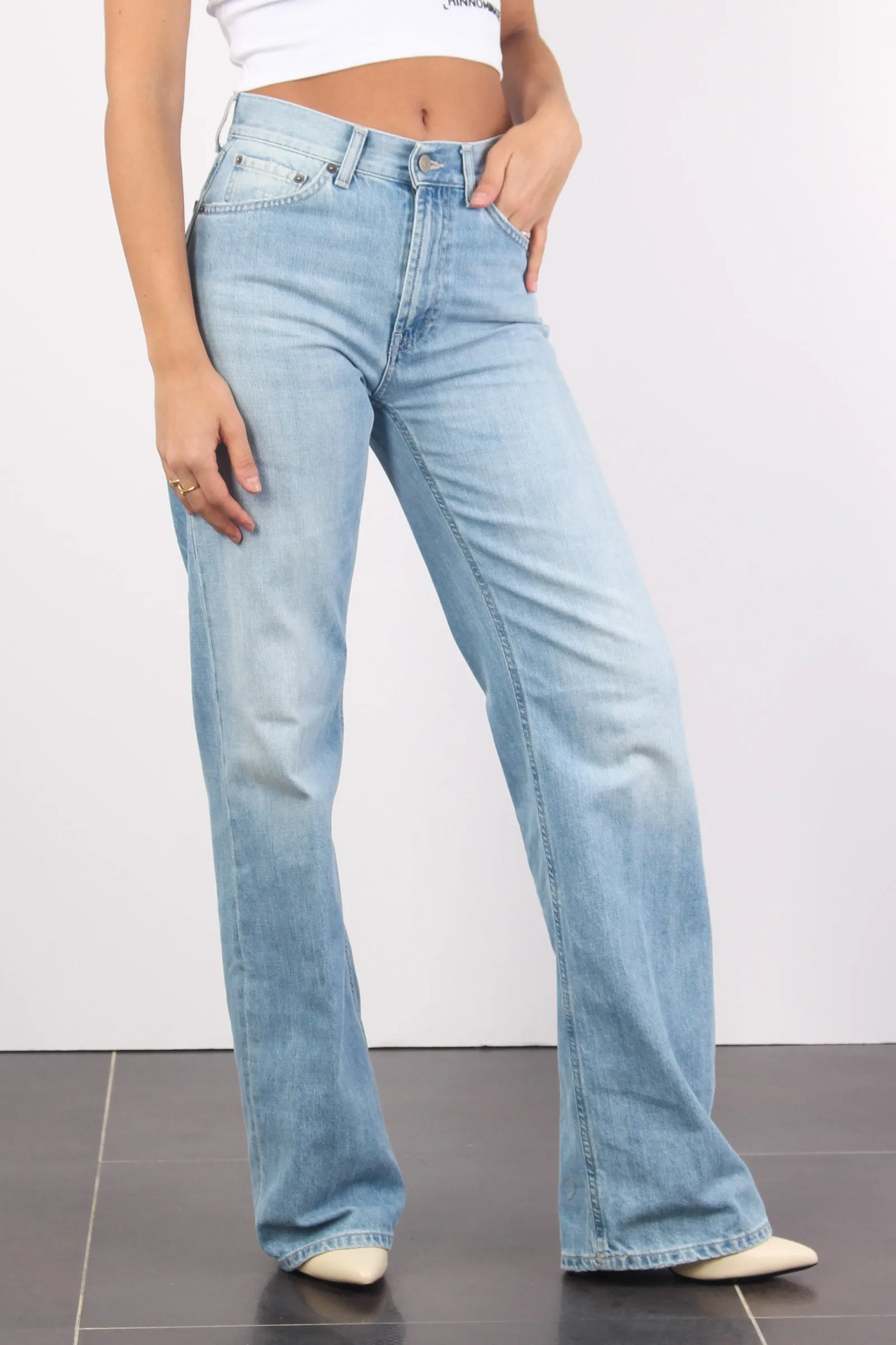 Mabel Jeans Largo Denim Chiaro