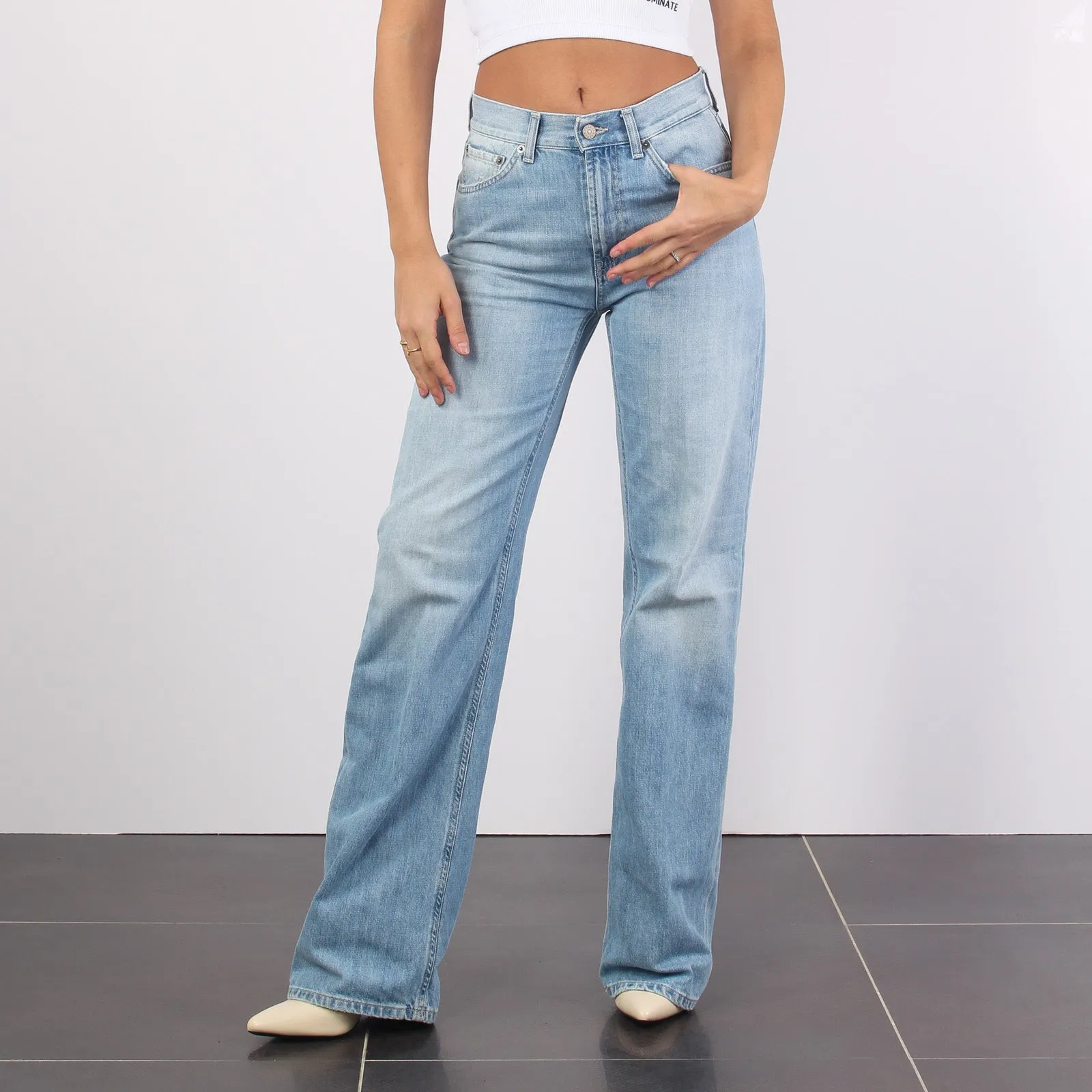 Mabel Jeans Largo Denim Chiaro