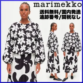 marimekko  |Flower Patterns Casual Style Long Sleeves Cotton Medium