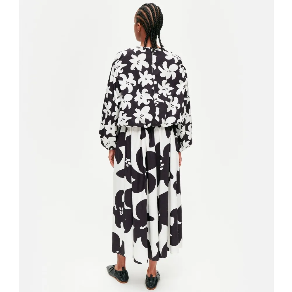 marimekko  |Flower Patterns Casual Style Long Sleeves Cotton Medium