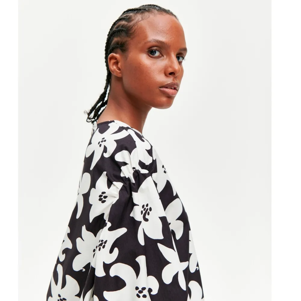 marimekko  |Flower Patterns Casual Style Long Sleeves Cotton Medium