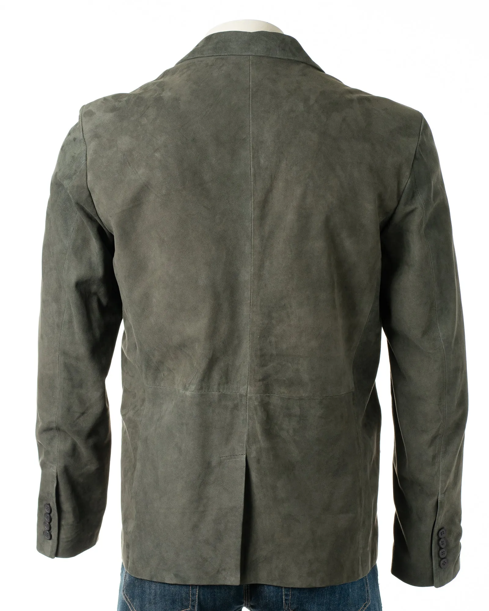 Men's Grey Fitted Tailored Suede Blazer: Federigo