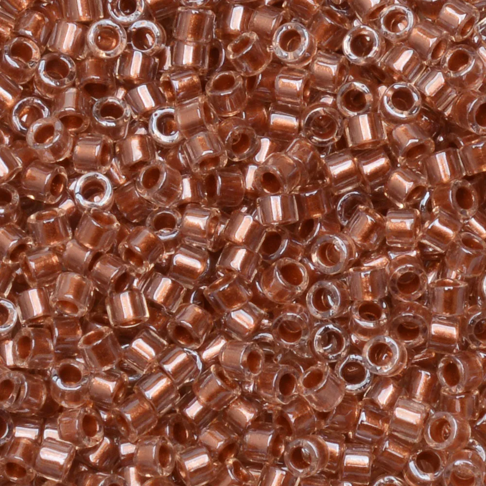 Miyuki Delica Seed Beads, 11/0 Size, #1704 Copper Pearl Lined Mist (7.2 Gram Tube)