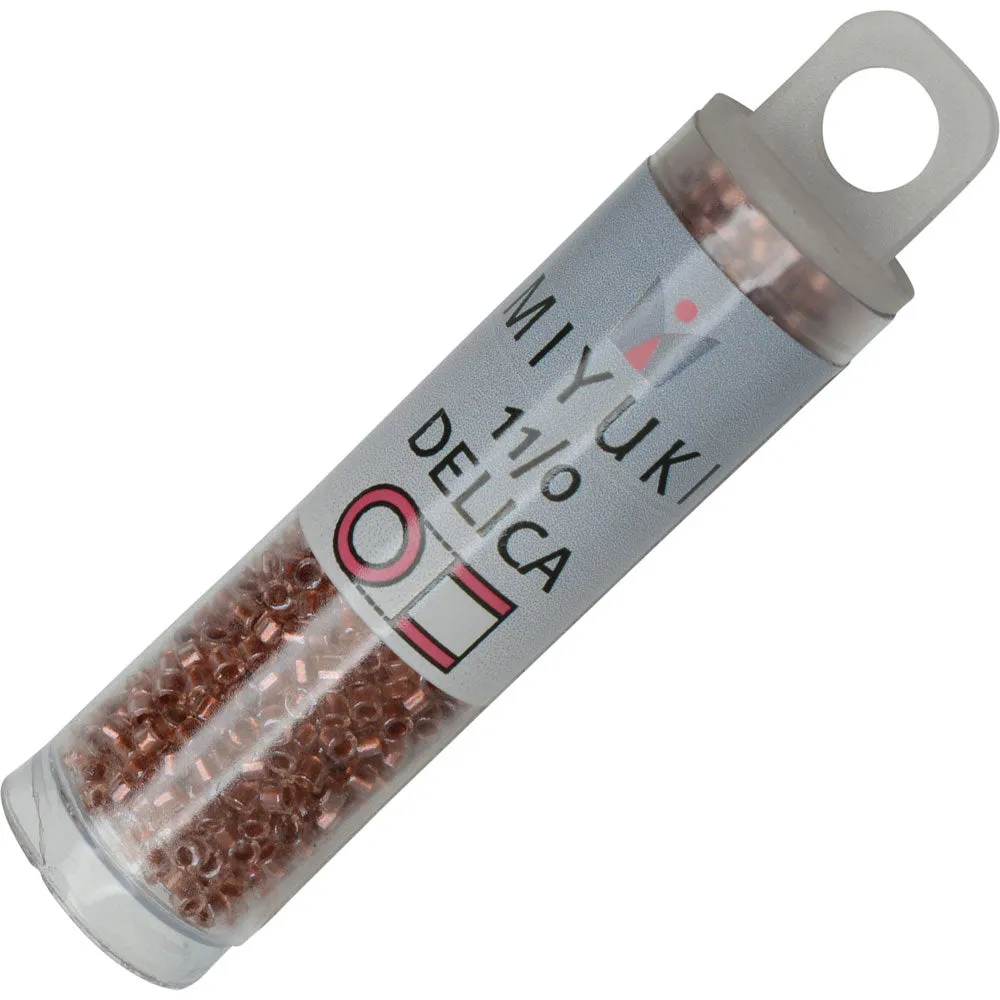 Miyuki Delica Seed Beads, 11/0 Size, #1704 Copper Pearl Lined Mist (7.2 Gram Tube)