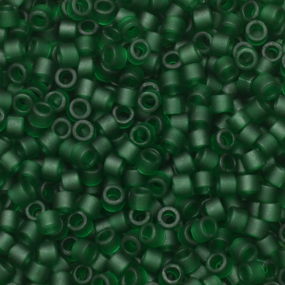 Miyuki Delica Seed Beads, 11/0 Size, #767 Forest Green Matte Transparent (2.5 Tube)