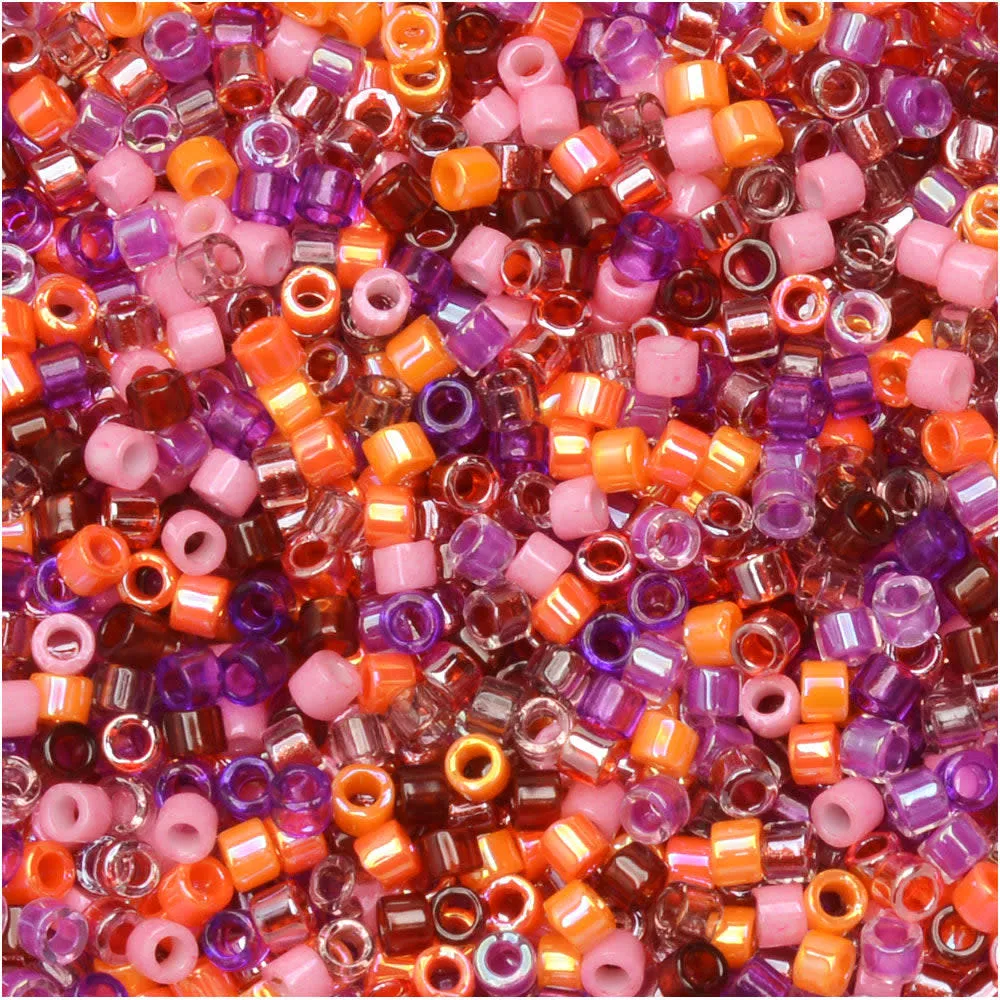 Miyuki Delica Seed Beads, 11/0 Size, #MIX10 Melonberry Mix (7.2 Gram Tube)