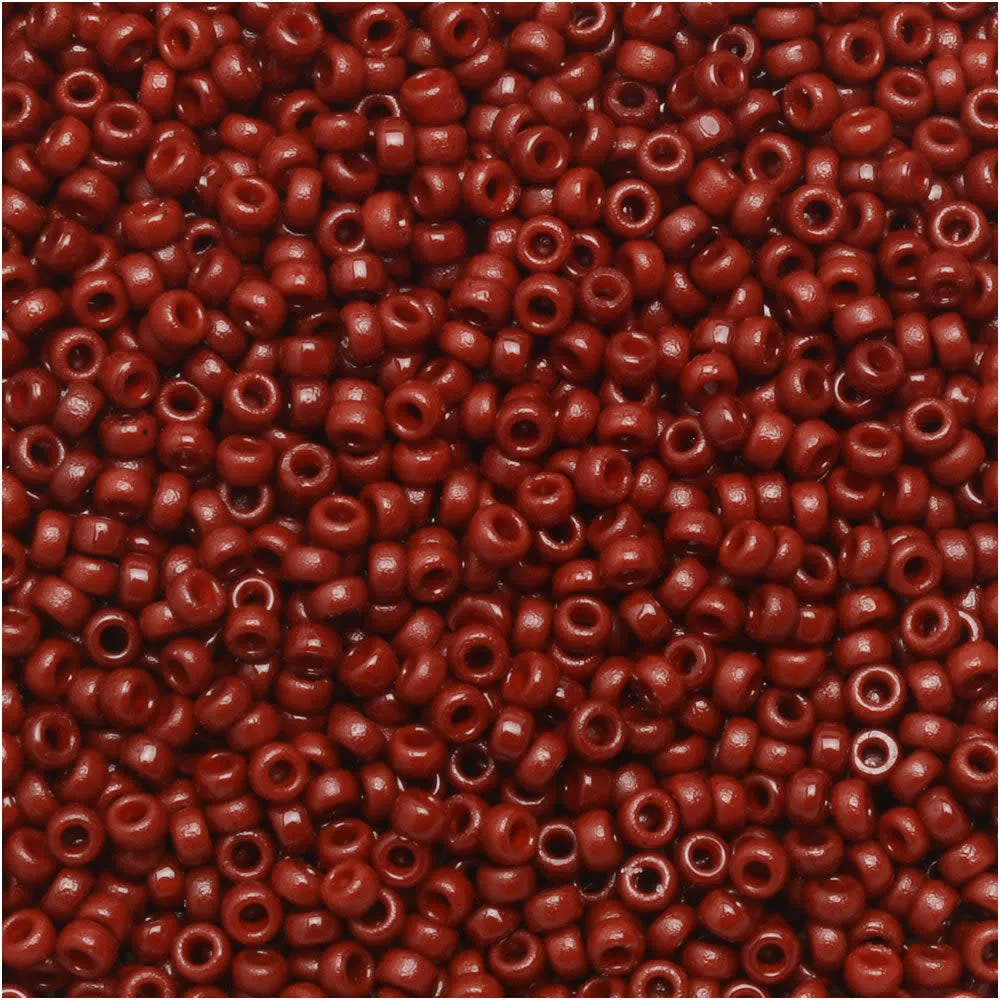 Miyuki Round Seed Beads, 15/0, #94470 Duracoat Opaque Dyed Brick (8.2 Gram Tube)