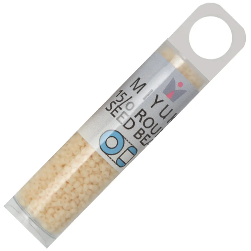 Miyuki Round Seed Beads, 15/0, #9492 Opaque Dark Cream (8.2 Gram Tube)