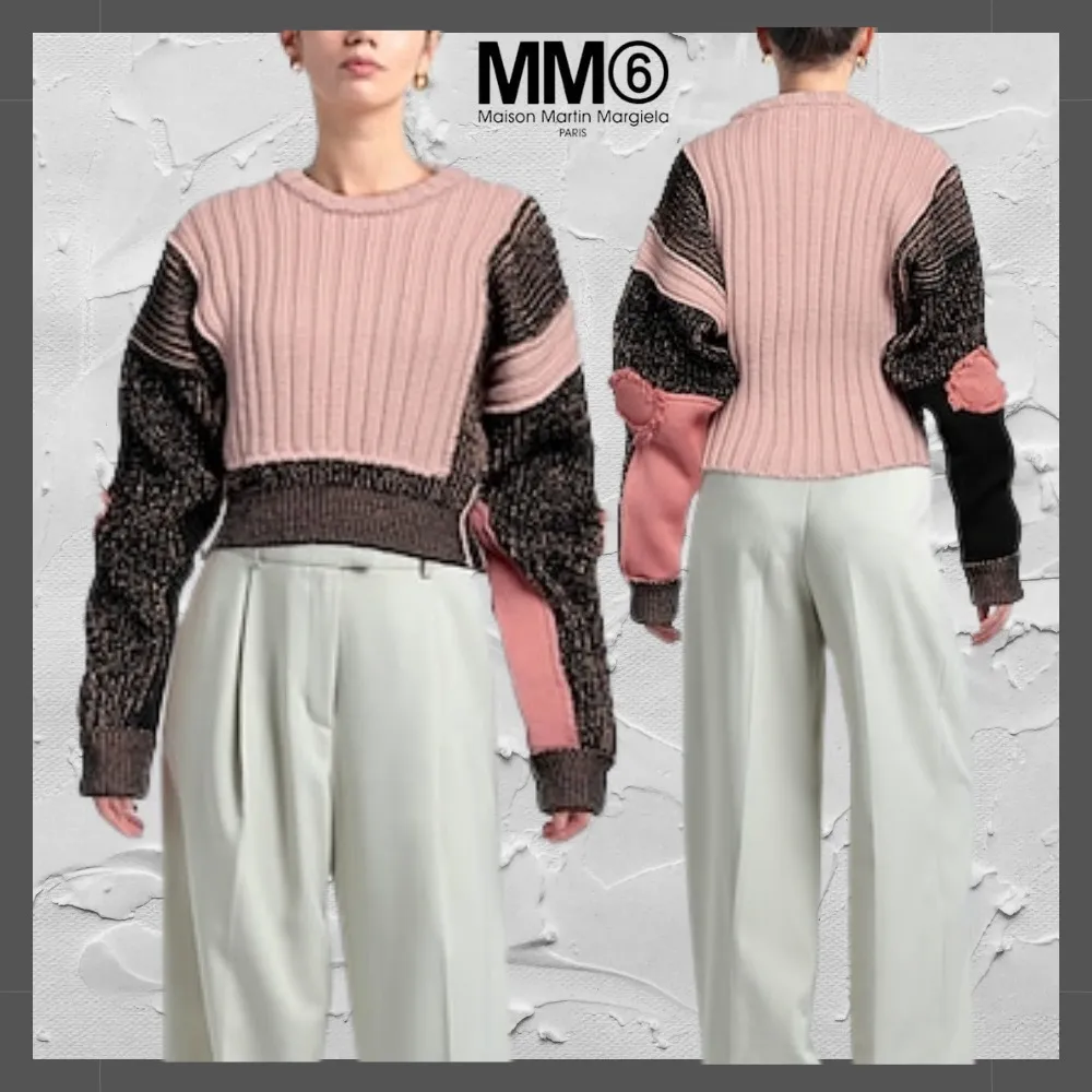 MM6 Maison Margiela  |Crew Neck Casual Style Wool Long Sleeves Plain Elegant Style