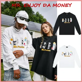 MR. ENJOY DA MONEY  |Crew Neck Unisex Street Style Long Sleeves Cotton Oversized