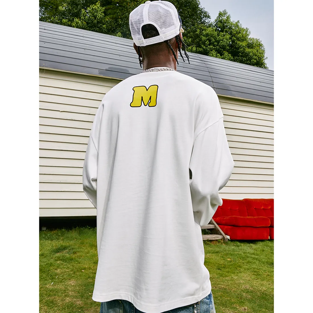 MR. ENJOY DA MONEY  |Crew Neck Unisex Street Style Long Sleeves Cotton Oversized