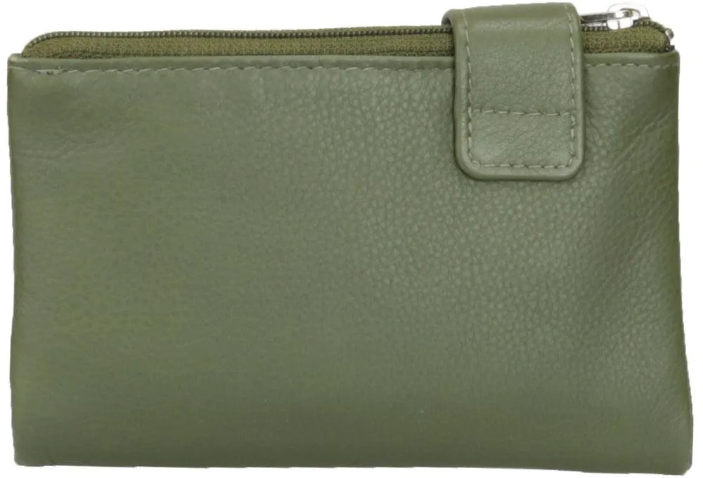 Nappa Mini Charlotte RFID Leather Wallet In Olive