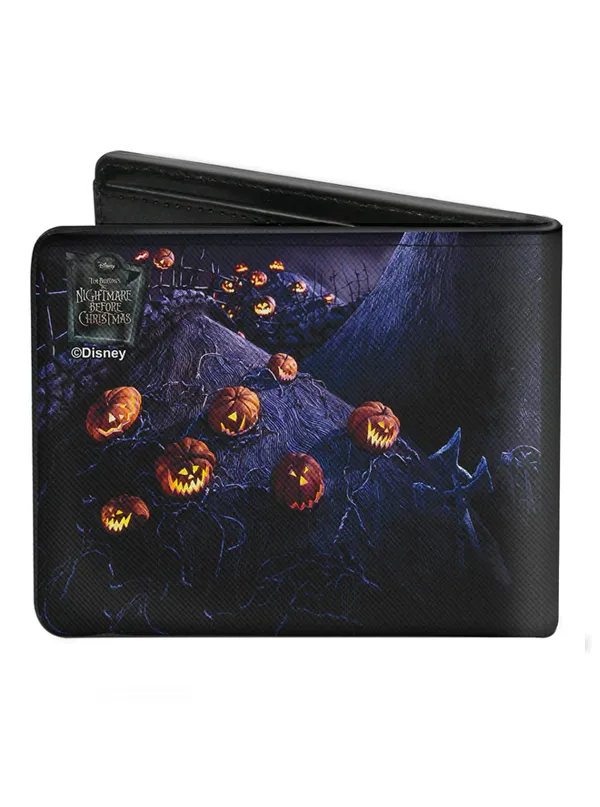 Nightmare Before Christmas Jack Full Moon Pumpkin Patch Bi-Fold Wallet