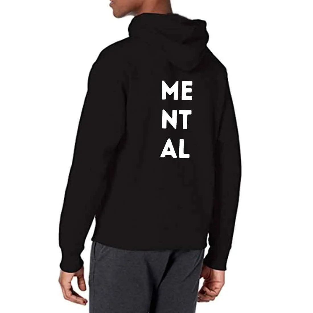 Nutcase Designer Unisex Black Hoodie  - Mental