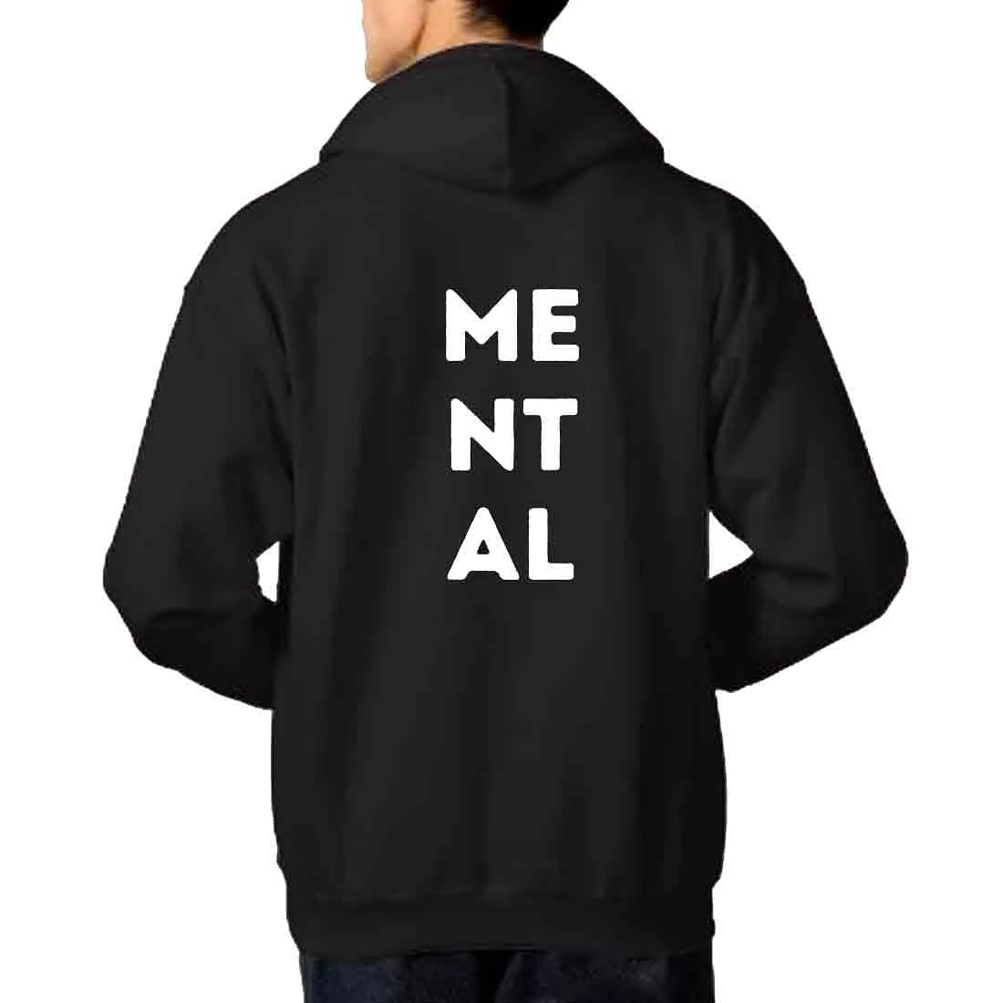 Nutcase Designer Unisex Black Hoodie  - Mental