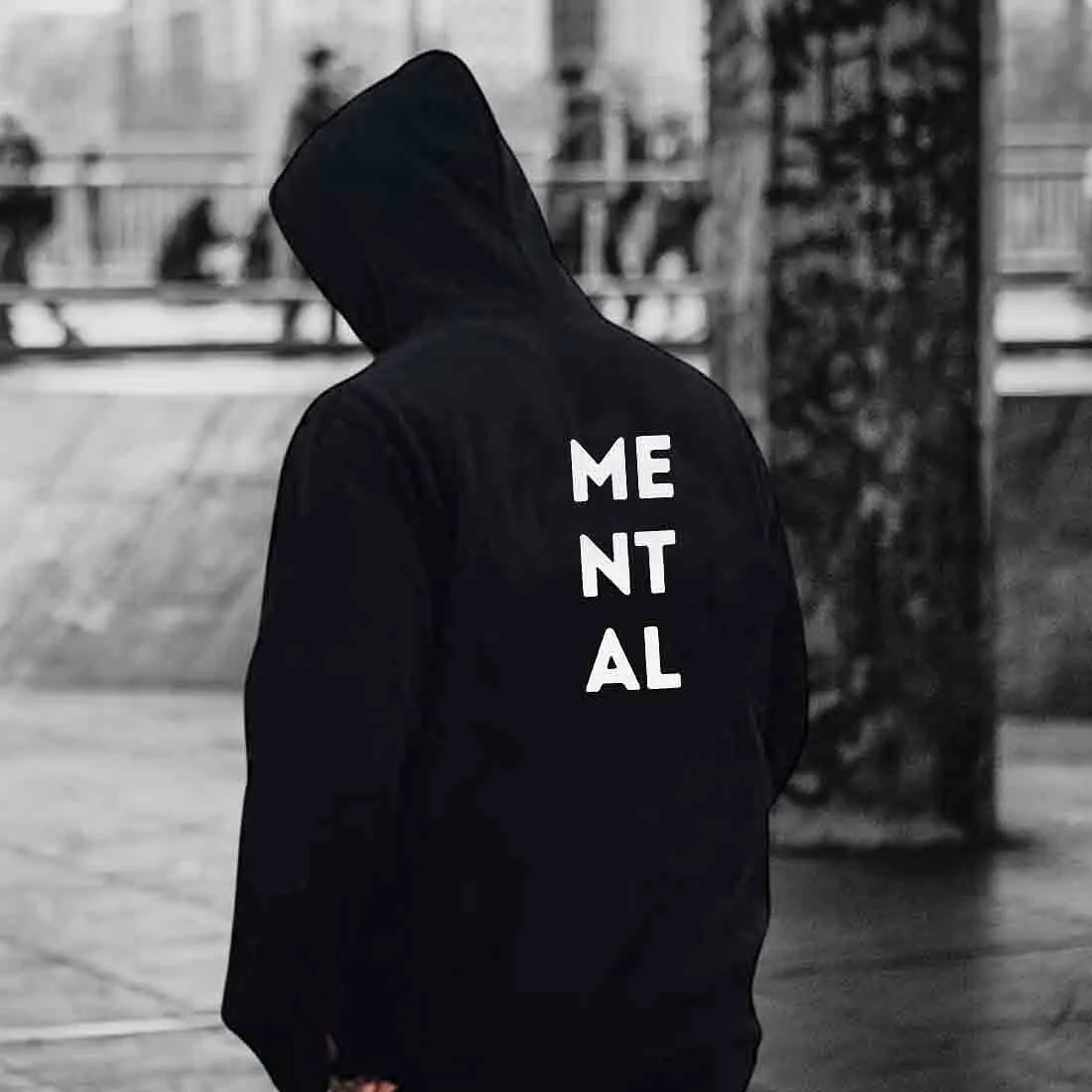 Nutcase Designer Unisex Black Hoodie  - Mental