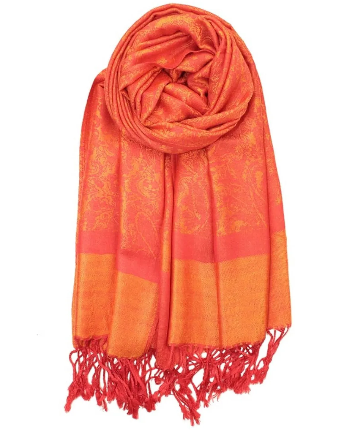 Orange Paisley Rave Pashmina