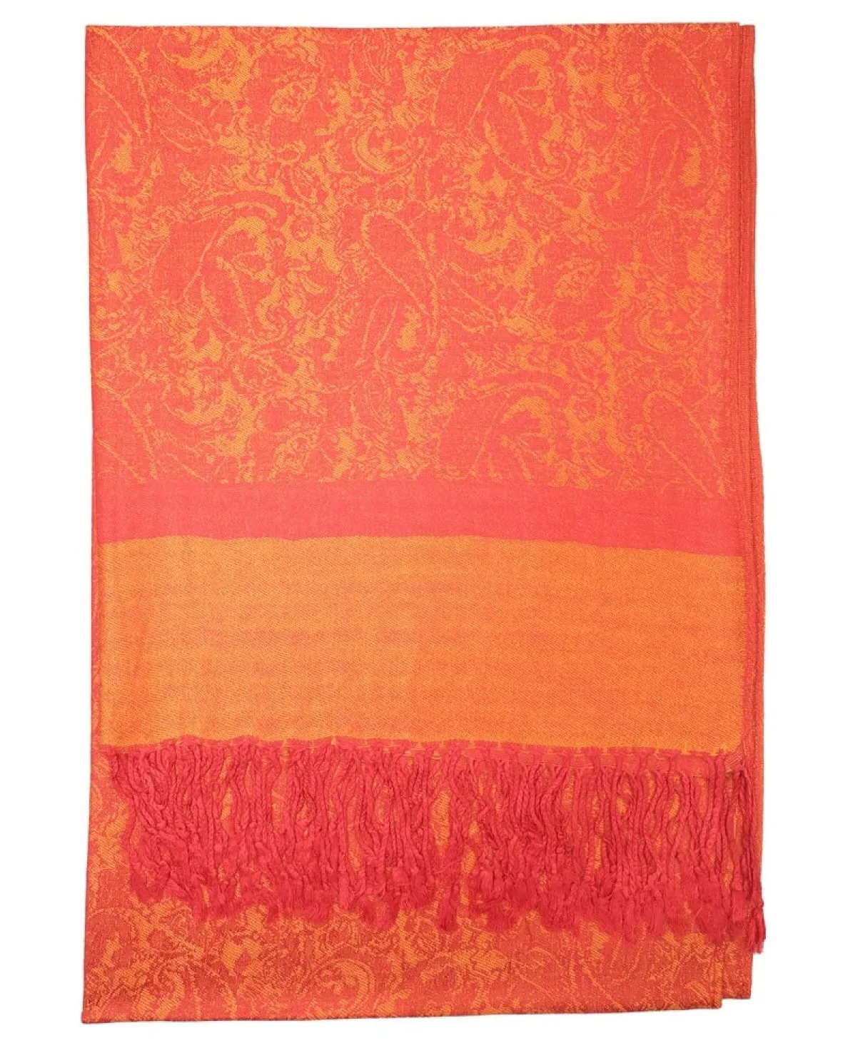 Orange Paisley Rave Pashmina