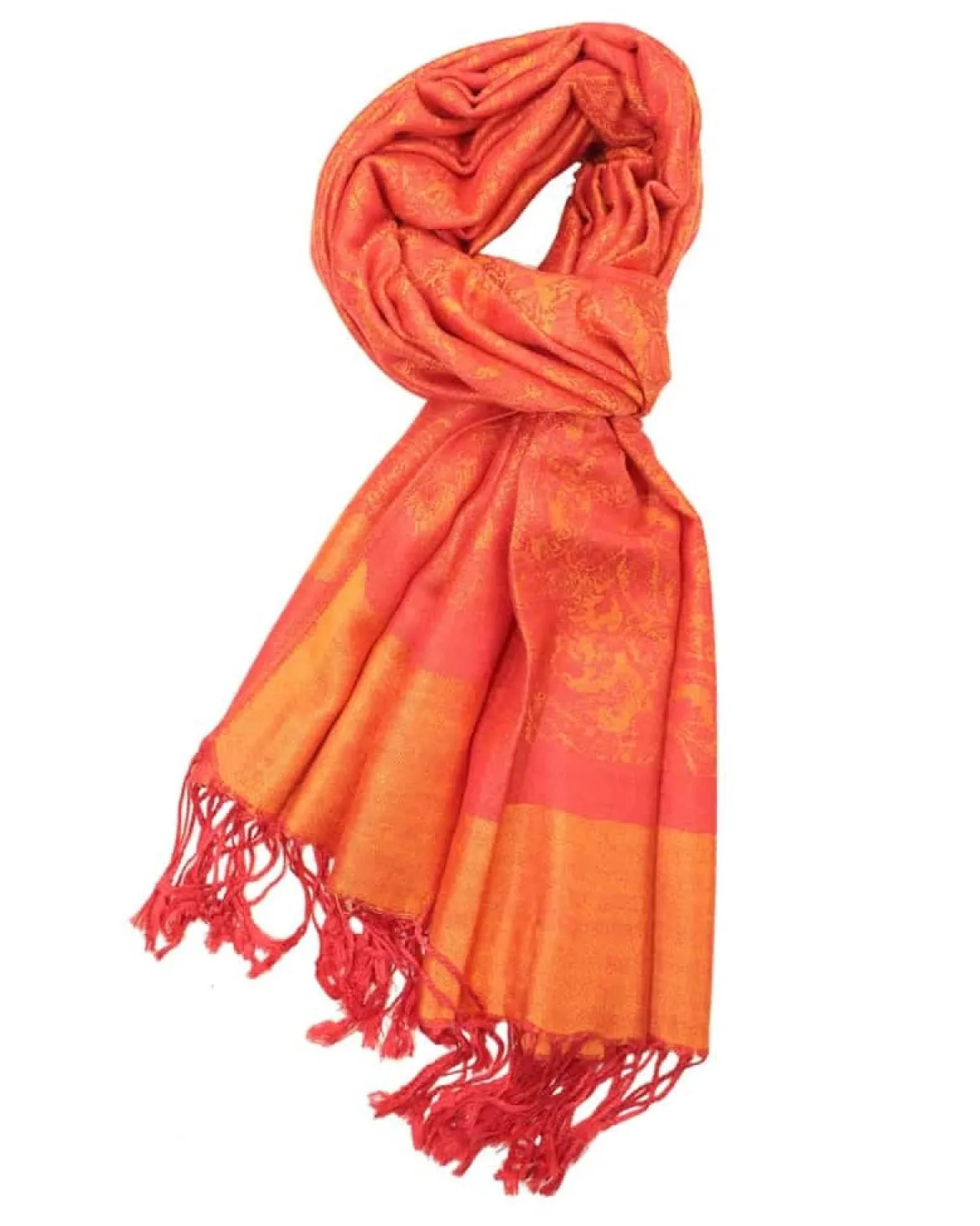 Orange Paisley Rave Pashmina