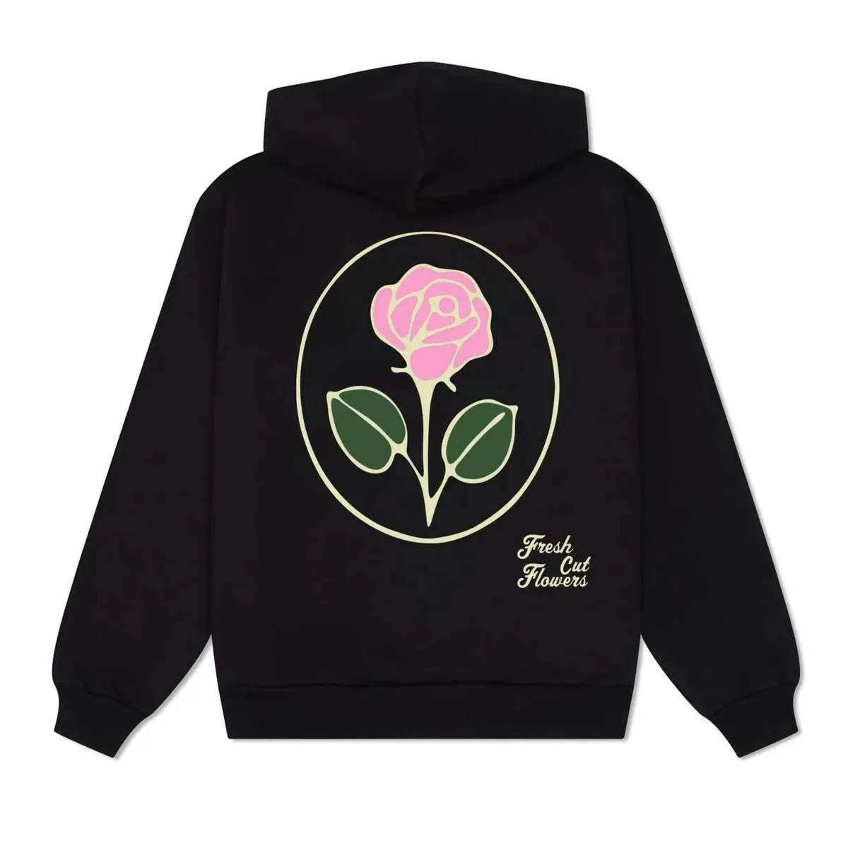 OVAL ROSE HOODIEs - black