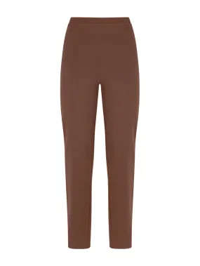 Pantalone a sigaretta con spacchetti in Compact Light - Cappuccino