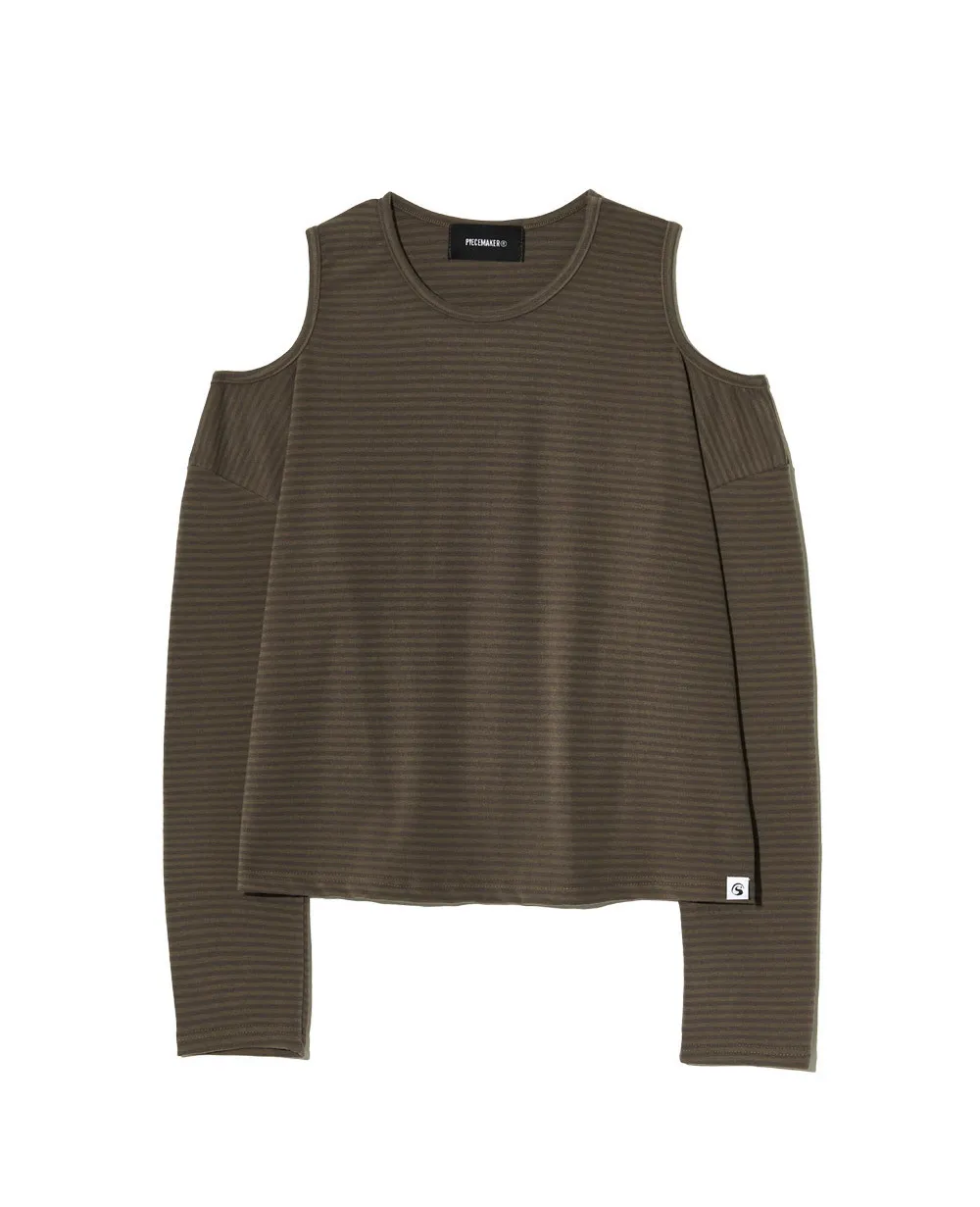 PIECEMAKER  |●PIECEMAKER● TS STRIPE HOLE LS (2color)