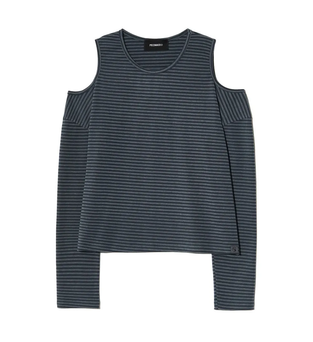 PIECEMAKER  |●PIECEMAKER● TS STRIPE HOLE LS (2color)