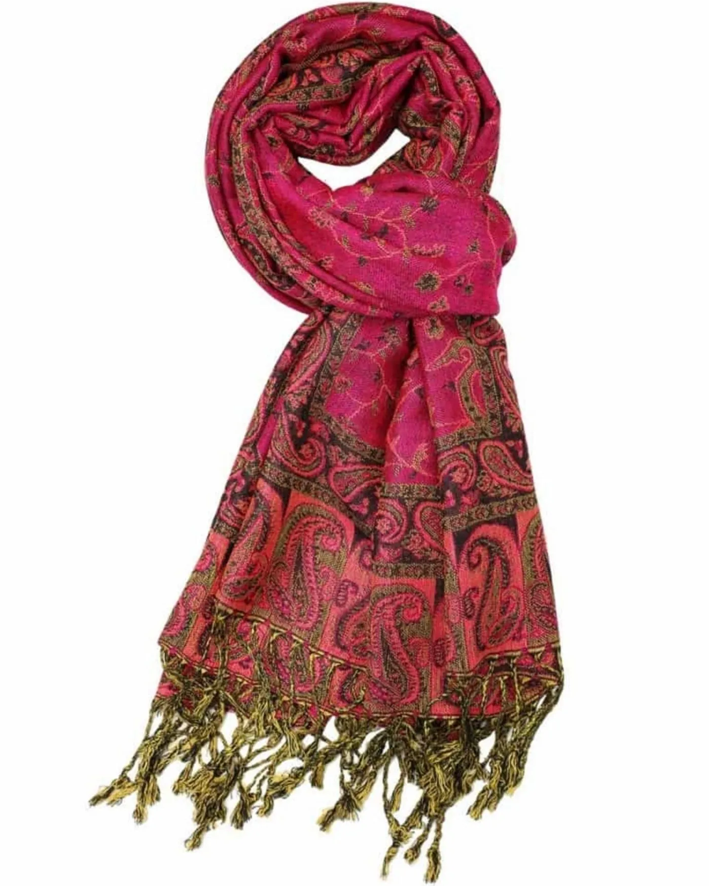 Pink Reversible Paisley Rave Pashmina