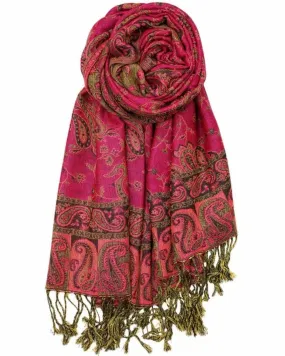 Pink Reversible Paisley Rave Pashmina