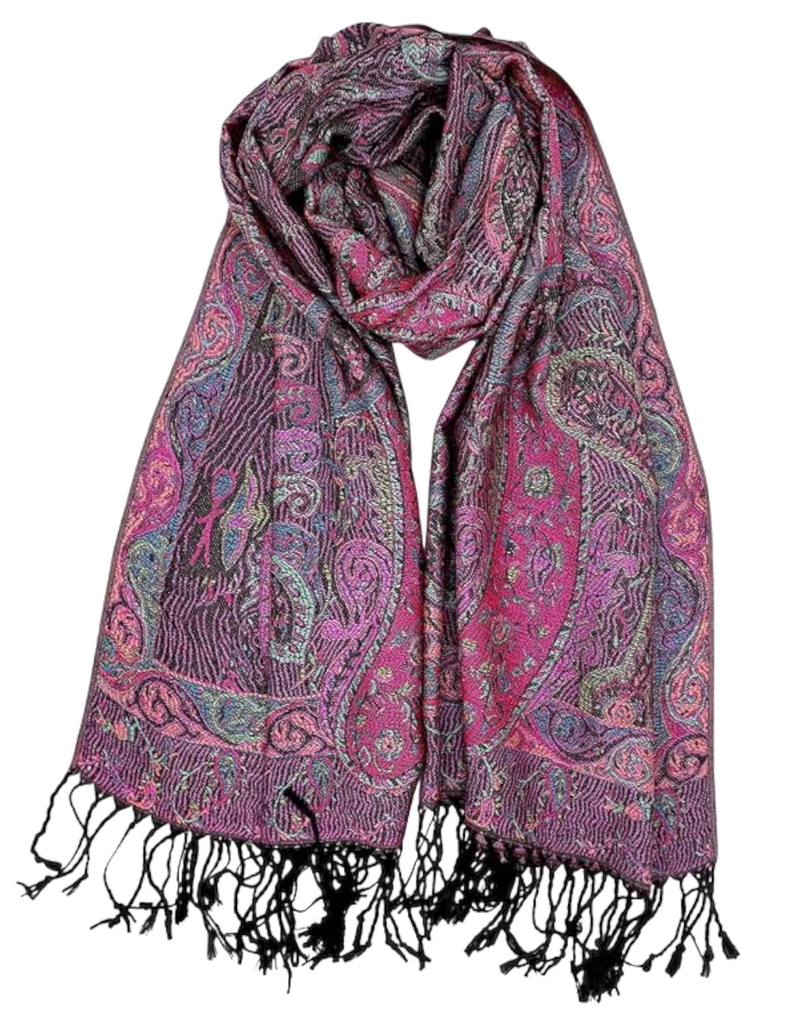 Pink Tapestry Paisley Rave Pashmina