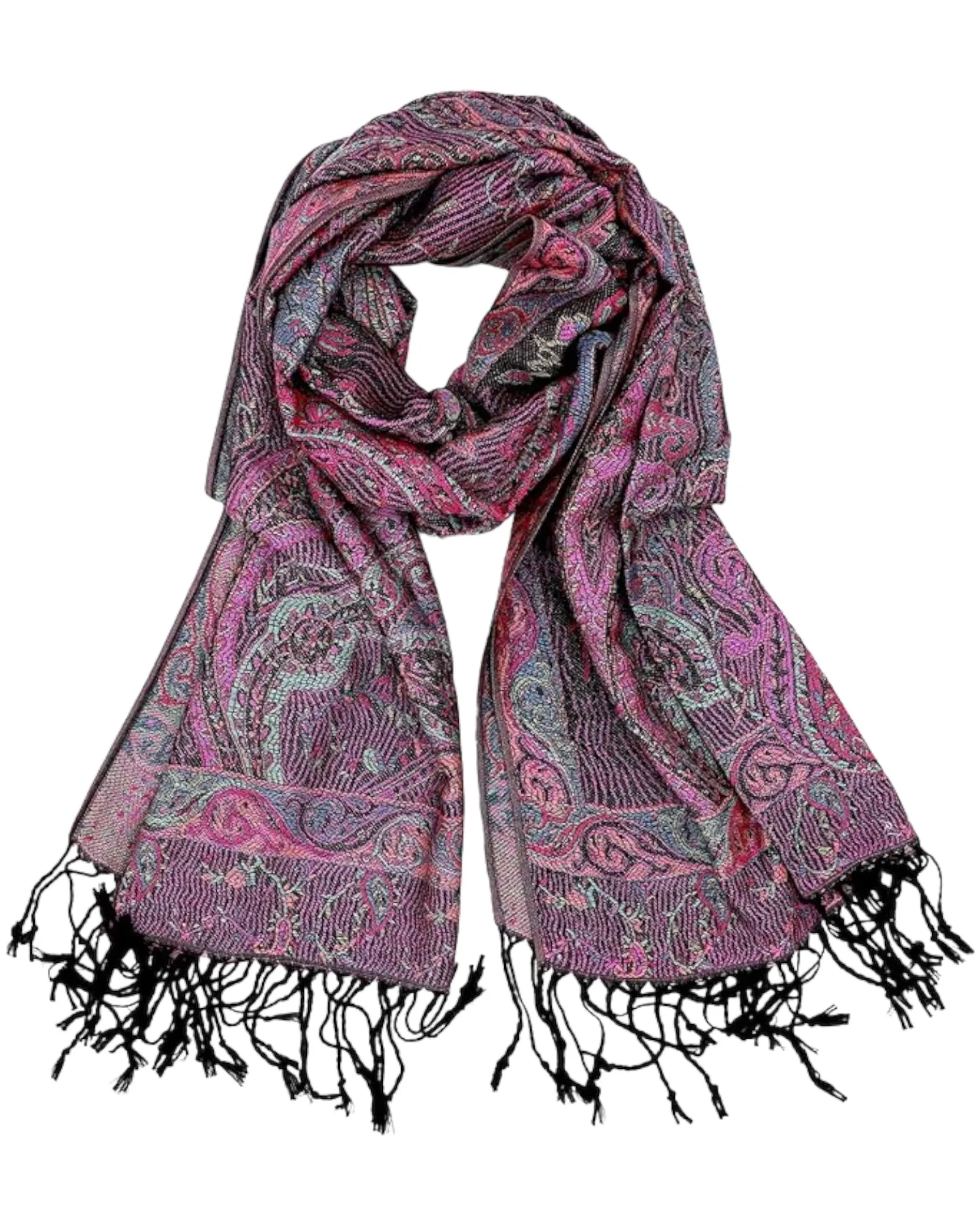 Pink Tapestry Paisley Rave Pashmina