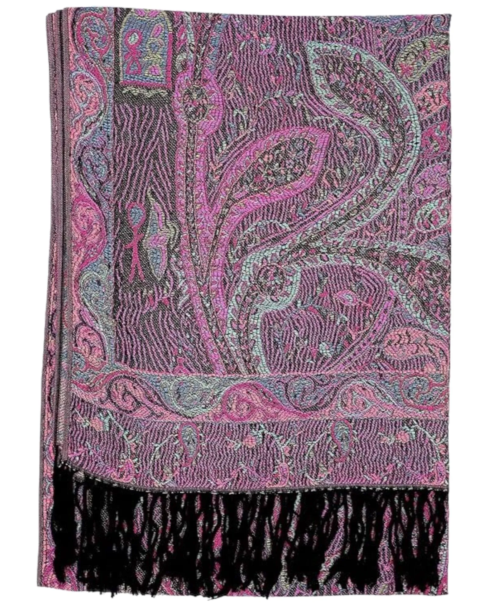 Pink Tapestry Paisley Rave Pashmina