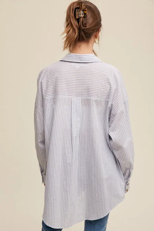 Piper Pinstripe Button Up Top