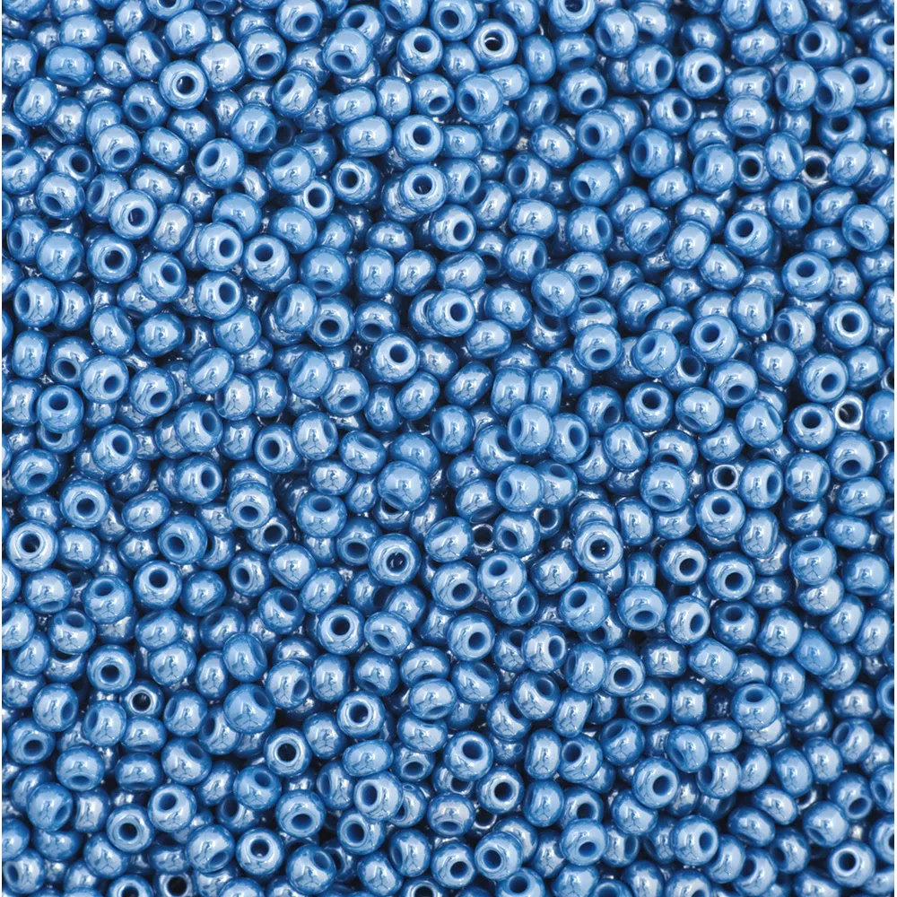 Preciosa Czech Glass, 11/0 Round Seed Bead, Opaque Dark Blue Luster (1 Tube)