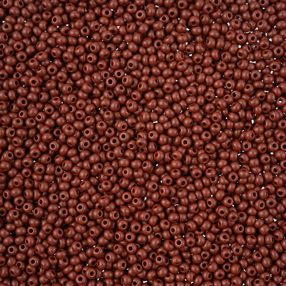 Preciosa Czech Glass, 11/0 Round Seed Bead, PermaLux Dyed Chalk Brown (1 Tube)